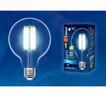 Лампа светодиодная филаментная (UL-00004865) Uniel E27 15W 4000K прозрачная LED-G95-15W/4000K/E27/CL PLS02WH