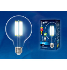 Лампа светодиодная филаментная (UL-00004865) Uniel E27 15W 4000K прозрачная LED-G95-15W/4000K/E27/CL PLS02WH