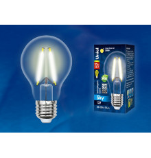 Лампа светодиодная филаментная (UL-00004866) Uniel E27 12W 3000K прозрачная LED-A60-12W/3000K/E27/CL PLS02WH