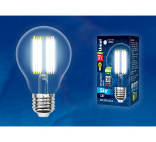 Лампа светодиодная филаментная (UL-00004871) Uniel E27 17W 4000K прозрачная LED-A70-17W/4000K/E27/CL PLS02WH