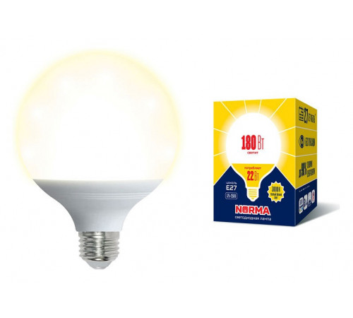 Лампа светодиодная Volpe Norma LED-G120-22W/3000K/E27/FR/NR картон UL-00004875 Лампа светодиодная Volpe Norma LED-G120-22W/3000K/E27/FR/NR картон UL-00004875