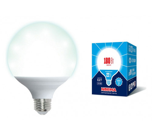 Лампа светодиодная Volpe Norma LED-G120-22W/4000K/E27/FR/NR картон UL-00004876 Лампа светодиодная Volpe Norma LED-G120-22W/4000K/E27/FR/NR картон UL-00004876