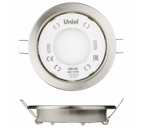 Встраиваемый светильник (UL-00005054) Uniel GX53/H2 Nickel 10 Prom Встраиваемый светильник (UL-00005054) Uniel GX53/H2 Nickel 10 Prom