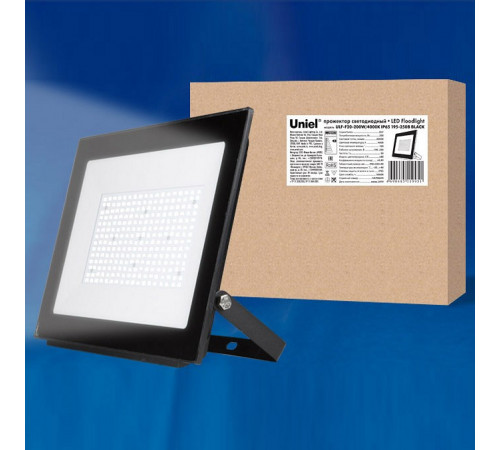 Прожектор светодиодный (UL-00005158) Uniel ULF-F20-200W/4000K IP65 195-250В black