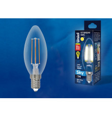Лампа светодиодная филаментная (UL-00005164) Uniel E14 11W 3000K прозрачная LED-C35-11W/3000K/E14/CL PLS02WH