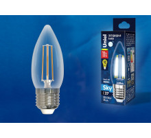 Лампа светодиодная филаментная (UL-00005167) Uniel E27 11W 4000K прозрачная LED-C35-11W/4000K/E27/CL PLS02WH