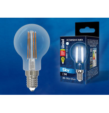 Лампа светодиодная филаментная (UL-00005177) Uniel E14 11W 4000K прозрачная LED-G45-11W/4000K/E14/CL PLS02WH