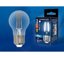 Лампа светодиодная филаментная (UL-00005179) Uniel E27 11W 4000K прозрачная LED-G45-11W/4000K/E27/CL PLS02WH