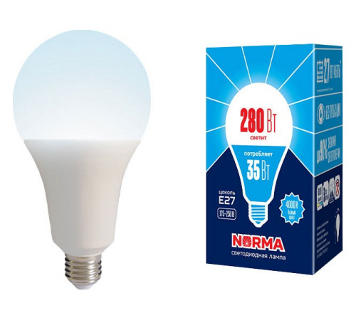 Лампа светодиодная Volpe Norma LED-A95-35W/4000K/E27/FR/NR картон UL-00005608