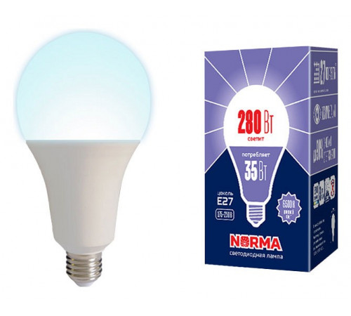 Лампа светодиодная Volpe Norma LED-A95-35W/6500K/E27/FR/NR картон UL-00005609 Лампа светодиодная Volpe Norma LED-A95-35W/6500K/E27/FR/NR картон UL-00005609