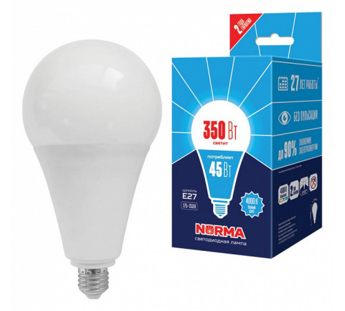 Лампа светодиодная Volpe Norma LED-A120-45W/4000K/E27/FR/NR картон UL-00005611