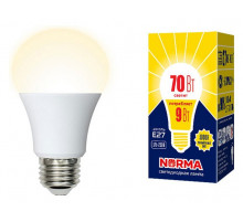 Лампа светодиодная Volpe Norma LED-A60-9W/3000K/E27/FR/NR картон UL-00005622