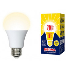 Лампа светодиодная Volpe Norma LED-A60-9W/3000K/E27/FR/NR картон UL-00005622