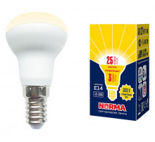 Лампа светодиодная Volpe Norma LED-R39-3W/3000K/E14/FR/NR картон UL-00005625