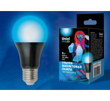 Лампа светодиодная ультрафиолетовая (UL-00005855) Uniel E27 9W матовая LED-A60-9W/UVAD/E27/FR PLZ07BK