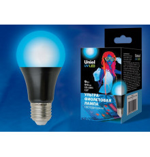 Лампа светодиодная ультрафиолетовая (UL-00005855) Uniel E27 9W матовая LED-A60-9W/UVAD/E27/FR PLZ07BK