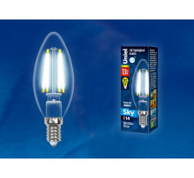 Лампа светодиодная филаментная (UL-00005900) Uniel E14 13W 4000K прозрачная LED-C35-13W/4000K/E14/CL PLS02WH