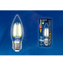Лампа светодиодная филаментная (UL-00005901) Uniel E27 13W 3000K прозрачная LED-C35-13W/3000K/E27/CL PLS02WH