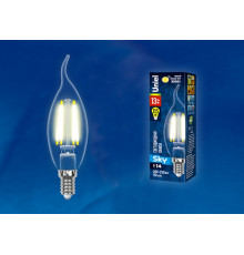 Лампа светодиодная филаментная (UL-00005903) Uniel E14 13W 3000K прозрачная LED-CW35-13W/3000K/E14/CL PLS02WH