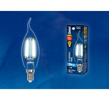Лампа светодиодная филаментная (UL-00005904) Uniel E14 13W 4000K прозрачная LED-CW35-13W/4000K/E14/CL PLS02WH