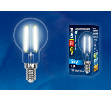 Лампа светодиодная филаментная (UL-00005906) Uniel E14 13W 4000K прозрачная LED-G45-13W/4000K/E14/CL PLS02WH