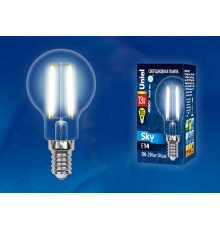 Лампа светодиодная филаментная (UL-00005906) Uniel E14 13W 4000K прозрачная LED-G45-13W/4000K/E14/CL PLS02WH