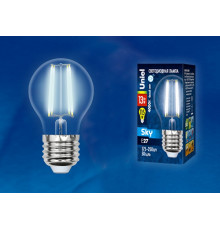Лампа светодиодная филаментная (UL-00005908) Uniel E27 13W 4000K прозрачная LED-G45-13W/4000K/E27/CL PLS02WH