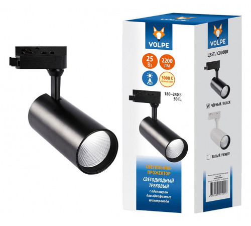 Трековый светодиодный светильник Volpe ULB-Q276 25W/3000К BLACK UL-00005940 Трековый светодиодный светильник Volpe ULB-Q276 25W/3000К BLACK UL-00005940
