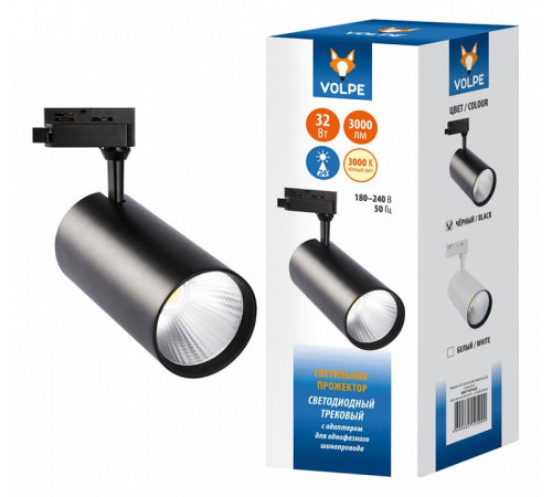 Трековый светодиодный светильник Volpe ULB-Q276 32W/3000К Black UL-00005944