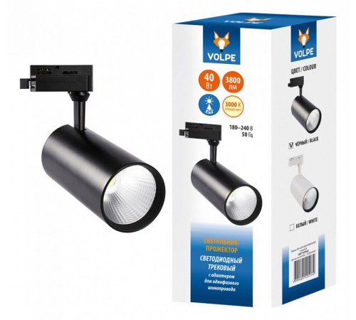 Трековый светодиодный светильник Volpe ULB-Q276 40W/3000К Black UL-00005948