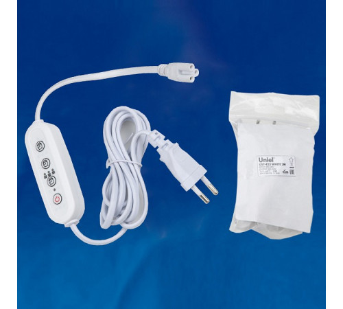 Таймер с вилкой и разъемом для фито светильника (UL-00006493) Uniel UST-E33 WHITE 2M Таймер с вилкой и разъемом для фито светильника (UL-00006493) Uniel UST-E33 WHITE 2M