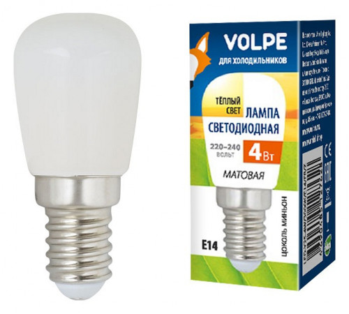 Лампа светодиодная для холодильников Volpe LED-Y25-4W/3000K/E14/FR/Z UL-00006501 Лампа светодиодная для холодильников Volpe LED-Y25-4W/3000K/E14/FR/Z UL-00006501