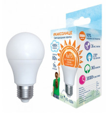 Лампа светодиодная (UL-00006504) Uniel E27 6W 4000K матовая LED-A60-9W/4000K/E27/FR/RA95 PLK01WH