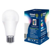 Лампа светодиодная (UL-00006530) Uniel E27 10W RGB матовая LED-A60-10W/RGB/E27/REG PLS21WH