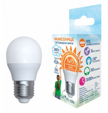 Лампа светодиодная (UL-00006533) Uniel E27 6W 4000K матовая LED-G45-6W/4000K/E27/FR/RA95 PLK01WH