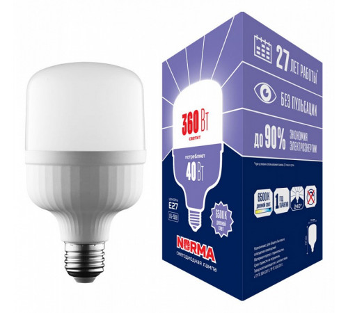 Лампа светодиодная Volpe Norma LED-M80-40W/6500K/E27/FR/NR UL-00006790 Лампа светодиодная Volpe Norma LED-M80-40W/6500K/E27/FR/NR UL-00006790