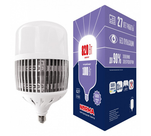Лампа LED сверхмощная Volpe E27 100W 6500K матовая LED-M80-100W/6500K/E27/FR/NR UL-00006798 Лампа LED сверхмощная Volpe E27 100W 6500K матовая LED-M80-100W/6500K/E27/FR/NR UL-00006798