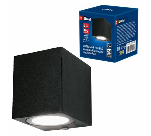 Уличный настенный светодиодный светильник (UL-00006806) Uniel ULU-S05A-5W/4000K IP54 Black Уличный настенный светодиодный светильник (UL-00006806) Uniel ULU-S05A-5W/4000K IP54 Black