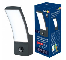 Уличный настенный светодиодный светильник (UL-00006811) Uniel ULU-S71A-12W/4000K Sensor IP65 Black