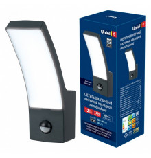 Уличный настенный светодиодный светильник (UL-00006811) Uniel ULU-S71A-12W/4000K Sensor IP65 Black