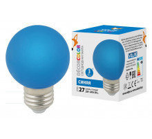 Лампа светодиодная Volpe E27 3W синий шар LED-G60-3W/Blue/E27/FR/С UL-00006957