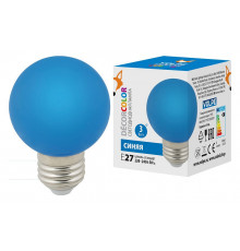 Лампа светодиодная Volpe E27 3W синий шар LED-G60-3W/Blue/E27/FR/С UL-00006957