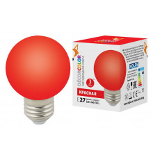 Лампа светодиодная Volpe Decor color LED-G60-3W/RED/E27/FR/С UL-00006959