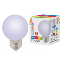 Лампа светодиодная Volpe Decor color LED-G60-3W/RGB/E27/FR/С UL-00006960