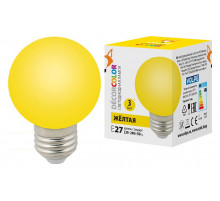 Лампа светодиодная Volpe E27 3W желтая LED-G60-3W/Yellow/E27/FR/С UL-00006961