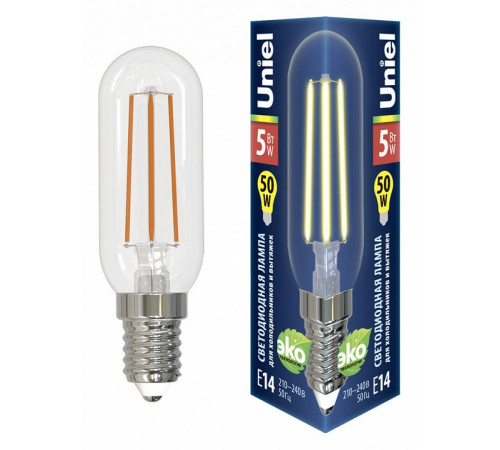 Лампа светодиодная Uniel (UL-00007129) E14 5W 3000K колба прозрачная LED-Y25-5W/3000K/E14/CL GLZ04TR