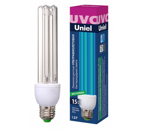 Лампа ультрафиолетовая бактерицидная (UL-00007270) Uniel E27 15W прозрачная ESL-PLD-15/UVCB/E27/CL Лампа ультрафиолетовая бактерицидная (UL-00007270) Uniel E27 15W прозрачная ESL-PLD-15/UVCB/E27/CL
