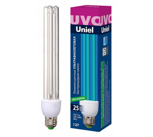 Лампа ультрафиолетовая бактерицидная (UL-00007271) Uniel E27 25W прозрачная ESL-PLD-25/UVCB/E27/CL Лампа ультрафиолетовая бактерицидная (UL-00007271) Uniel E27 25W прозрачная ESL-PLD-25/UVCB/E27/CL