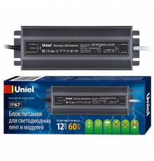 Блок питания Uniel 12V 60W IP67 5A UET-VAF-060A67 12V IP67 UL-00007575