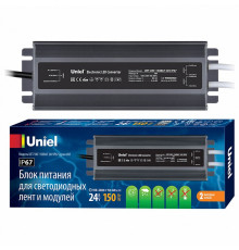 Блок питания Uniel 24V 150W IP67 6,3A UET-VAF-150B67 24V IP67 UL-00007578
